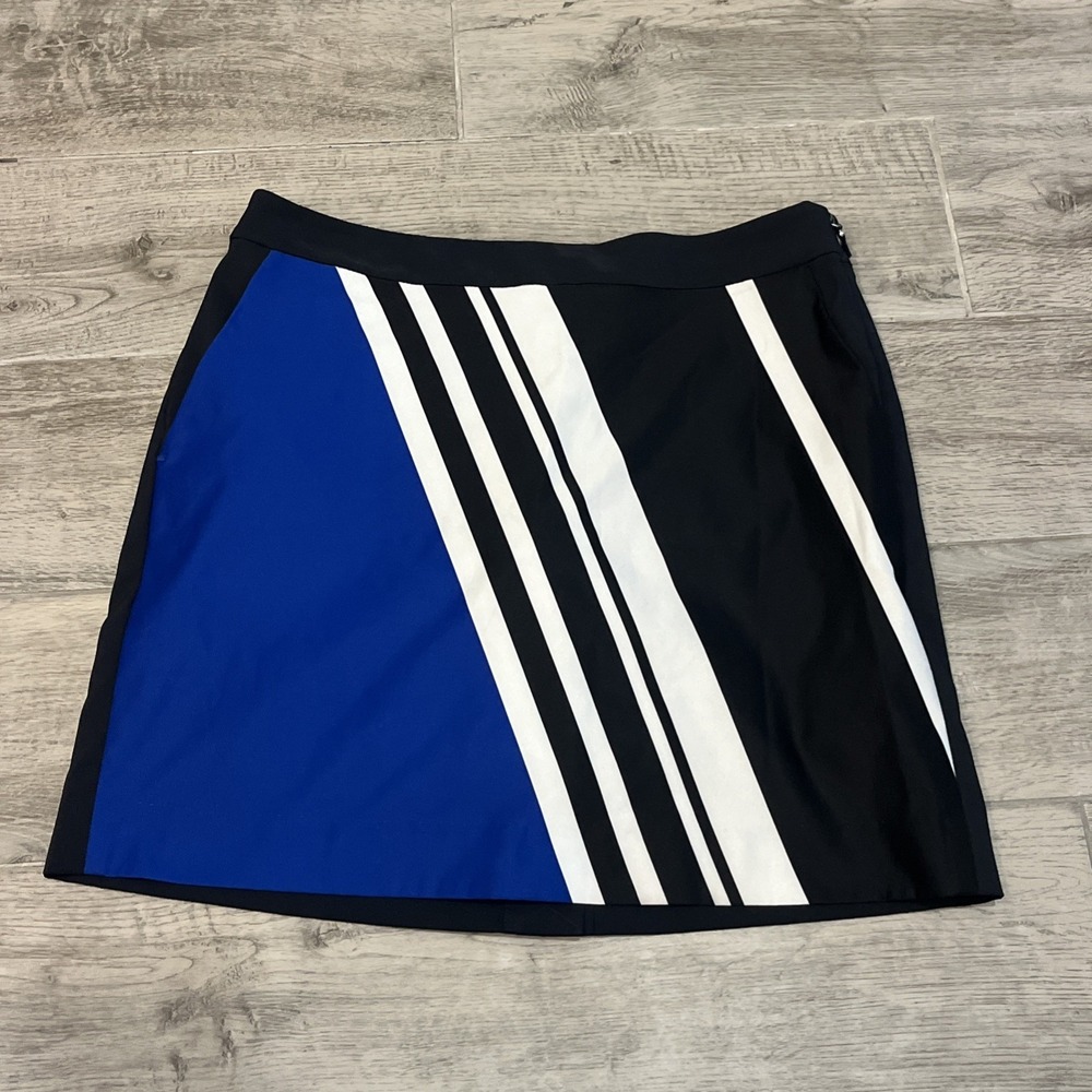 Polo Golf Ralph Lauren Women's Skort White/Black/Blue Size 2 Side Zip Pockets